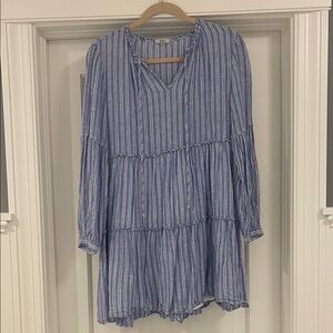 Rails Blue Striped Long Sleeve Dress - size X-Small